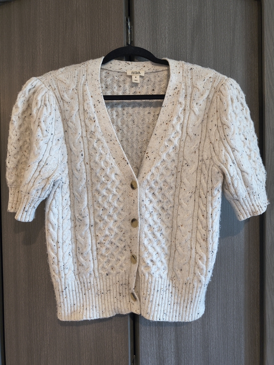 a.n.a Tops - A.n.a New Approach Cableknit Cream White Knitted Button Down V-Neck Blouse